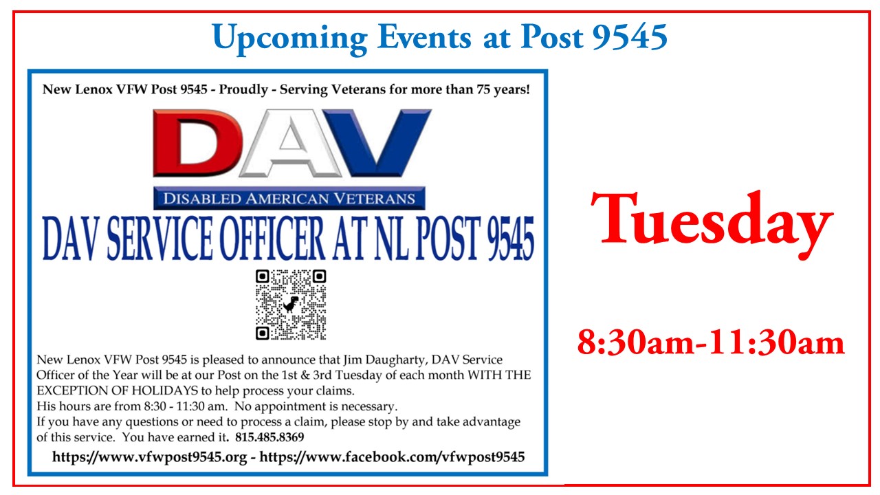 DAV Service Officer At Post 9545 Harry E Anderson VFW Post 9545